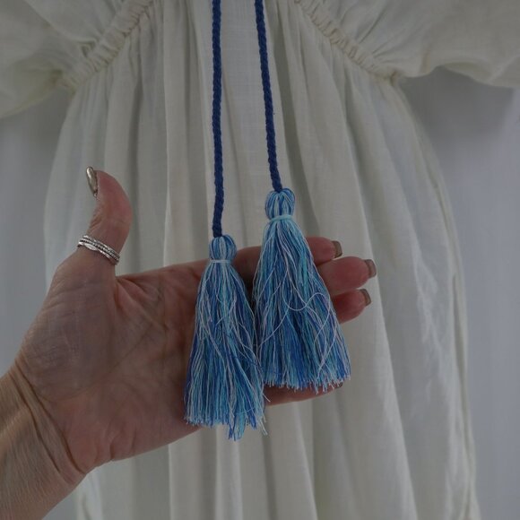 Z&L Maxi Dress Womens S Ivory Granola Girl Boho Bohemian Hippie Festival Resort - Picture 3 of 16